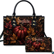 Personalized Halloween Gothic Leather Handbag Custom Raven Black Cat Purse Dark Fantasy Shoulder Bag Gift for Women