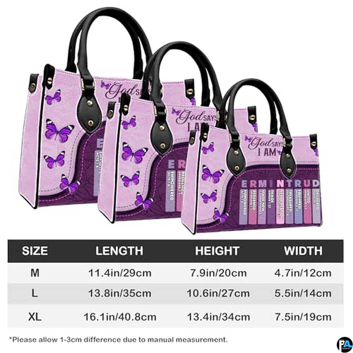Personalized God Says I Am Butterflies Handbag, Gift for Mom