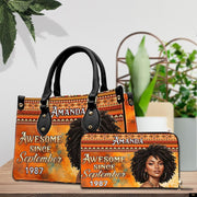 PREAUREUM "{split_values}" Personalized {collection_title} Leather Handbag