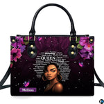 Personalized Leather Handbag for Black Women, Custom African Purse Bag Set, Birthday Meaningful Gifts for Mom, Friend