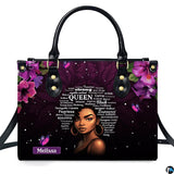 Purple Hibiscus Melanin Royalty Handbag