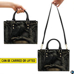 Personalized Animal Leather Handbag – Custom Name Flowers with 2D Print with 3D Effect – Gift for Gramma, Mom, Daughter