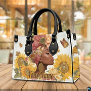 Personalized Black Women Leather Bag, Custom Name African Purses and Handbags Gifts for Mom Birthday Christmas Mothers Day