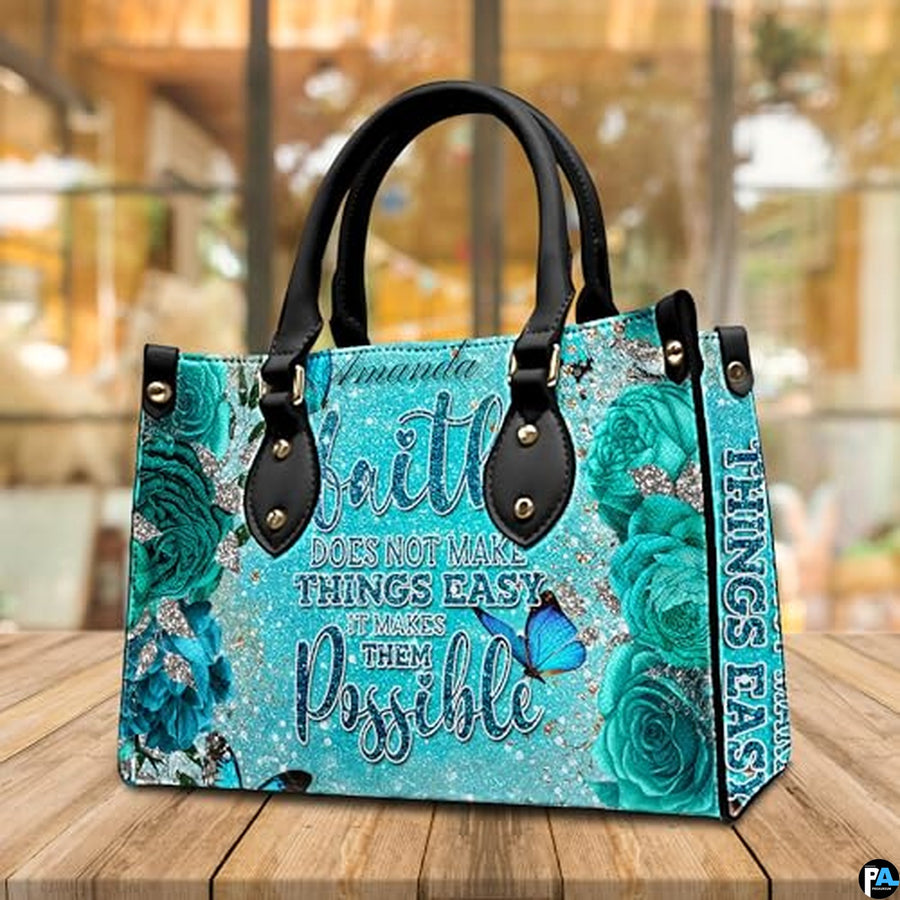 Personalized Flower Floral and Inspirational Handbag - Design 01