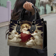 Custom Catholic Virgin Mary Leather Bag, Personalized Name Handbags and Purses for Christian Women Religious Bag Gifts