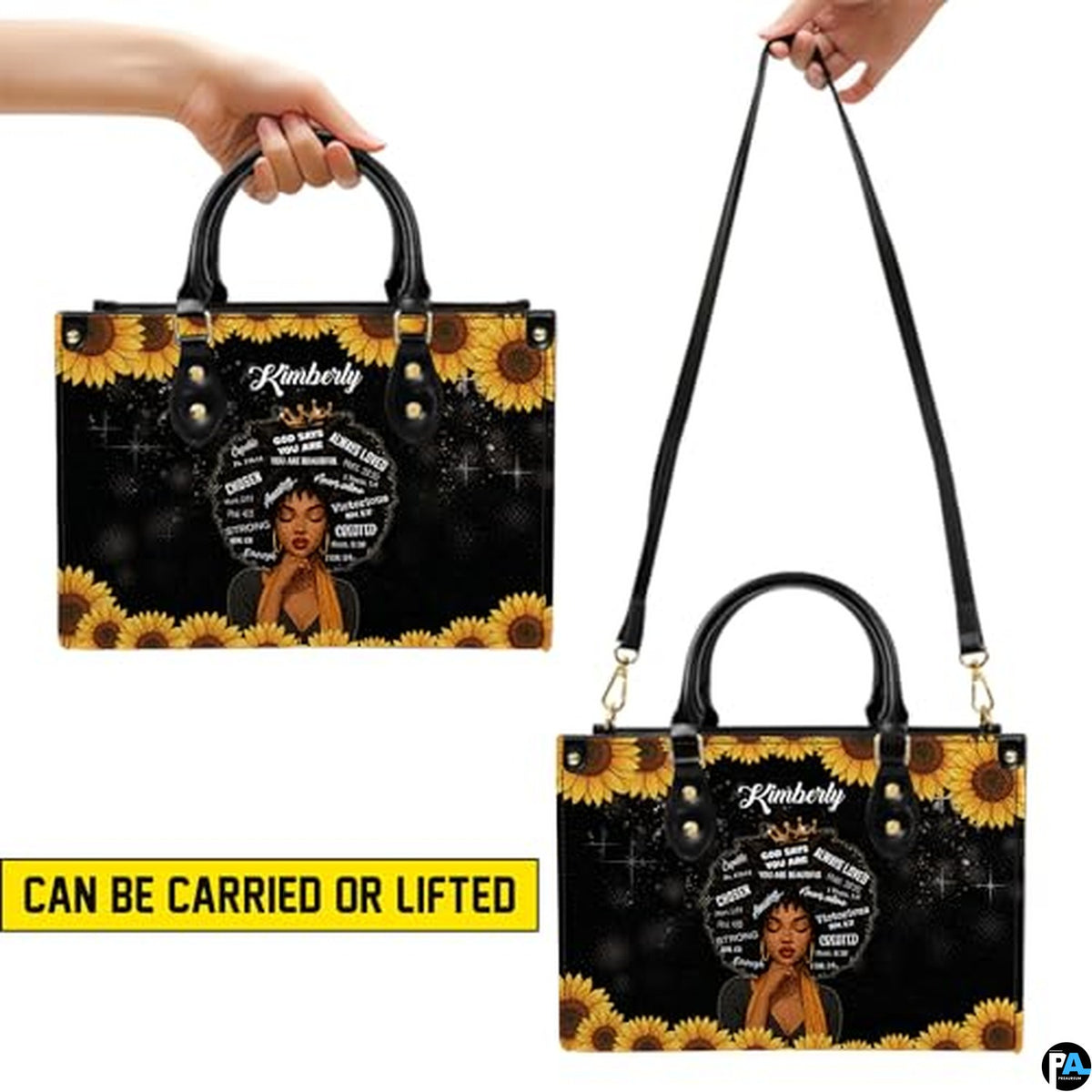 Personalized Leather Handbag for Black Women, Custom African Purse Bag Set, Birthday Meaningful Gifts for Mom, Friend