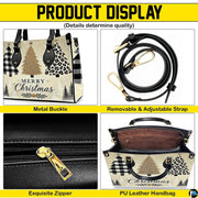 Detailed front view of matching personal organizer displaying coordinating holiday tree motif