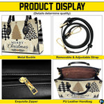 Detailed front view of matching personal organizer displaying coordinating holiday tree motif