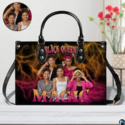 Personalized Leather Handbag for Black Women, Custom African Purse Bag Set, Birthday Meaningful Gifts for Mom, Friend