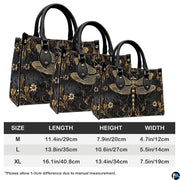 Handbag sizing chart comparing dimensions across Medium, Large, and Extra Large options