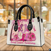 Multiple angles illustrating front, reverse, and interior aspects of the pink ribbon art accessory.