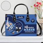 PREAUREUM "{split_values}" Personalized {collection_title} Leather Handbag