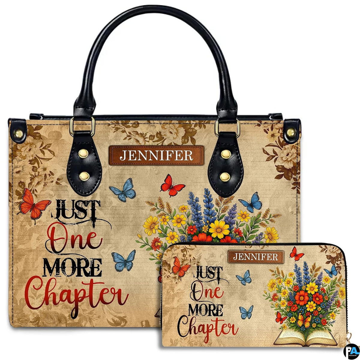 Personalized Book Lover Leather Bag, Just A Girl Who Loves Book Handbag With Name, Books Purse, Gifts For Readers, Writer