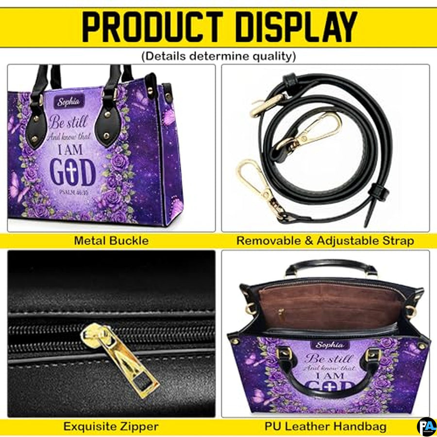 Personalized Christian Leather Handbag – Custom Purse Faith Gift for Mom, Grandma, Women Birthday or Christmas