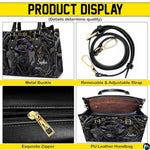 Personalized Halloween Leather Handbag – Custom Witch 3D Printing Effect Purses For Women – Spooky Gothic Shoulder Bag