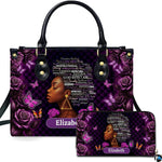 Personalized African American Leather Bag, African Purse, Gifts for Black Girl Women, Black History Handbags