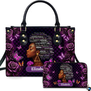 Personalized African American Leather Bag, African Purse, Gifts for Black Girl Women, Black History Handbags