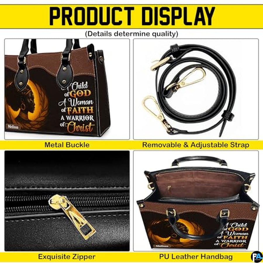 Personalized Leather Handbag for Black Women, Custom African Purse Bag Set, Birthday Meaningful Gifts for Mom, Friend