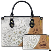 PREAUREUM "{split_values}" Personalized {collection_title} Leather Handbag