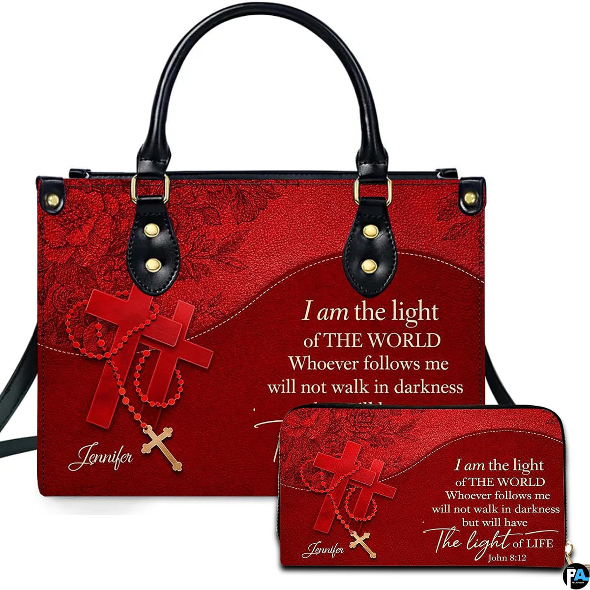 Personalized Christian Leather Handbag – Custom Purse Faith Gift for Mom, Grandma, Women Birthday or Christmas