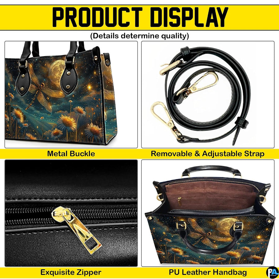 Product detail view highlighting buckle hardware, removable shoulder strap, zipper, and interior cavity