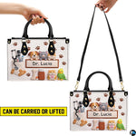 Top down view of veterinary handbag displaying spacious interior opening