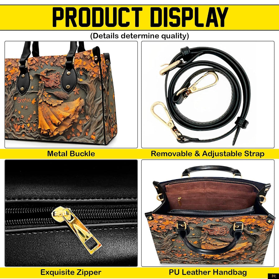 PREAUREUM "{split_values}" Personalized {collection_title} Leather Handbag