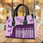 Personalized Christian Affirmations Butterflies Leather Handbag