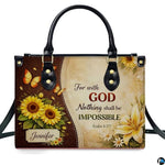 Personalized Christian Leather Handbag – Custom Purse Faith Gift for Mom, Grandma, Women Birthday or Christmas