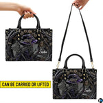 Personalized Halloween Leather Handbag – Custom Witch 3D Printing Effect Purses For Women – Spooky Gothic Shoulder Bag