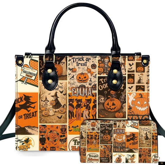 PREAUREUM "{split_values}" Personalized {collection_title} Leather Handbag