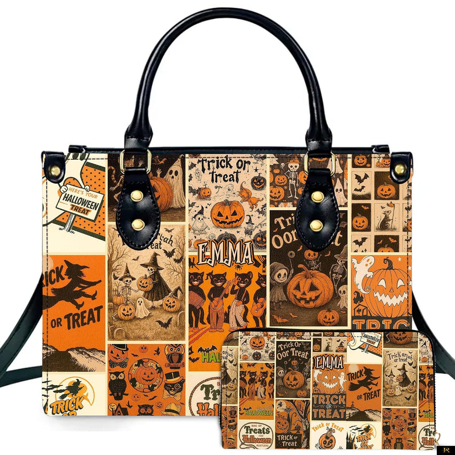 PREAUREUM "{split_values}" Personalized {collection_title} Leather Handbag