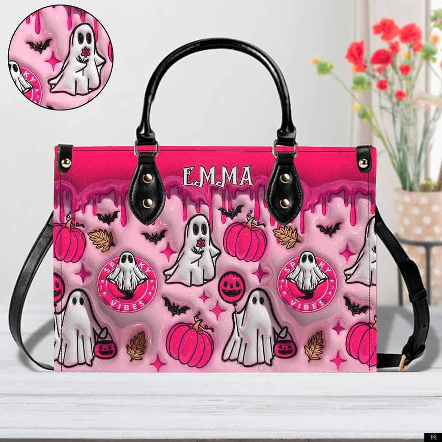 PREAUREUM "{split_values}" Personalized {collection_title} Leather Handbag