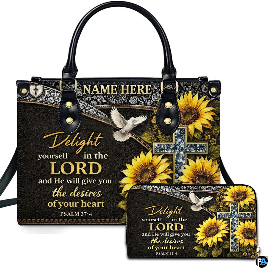 Personalized Christian Leather Handbag – Custom Purse Faith Gift for Mom, Grandma, Women Birthday or Christmas