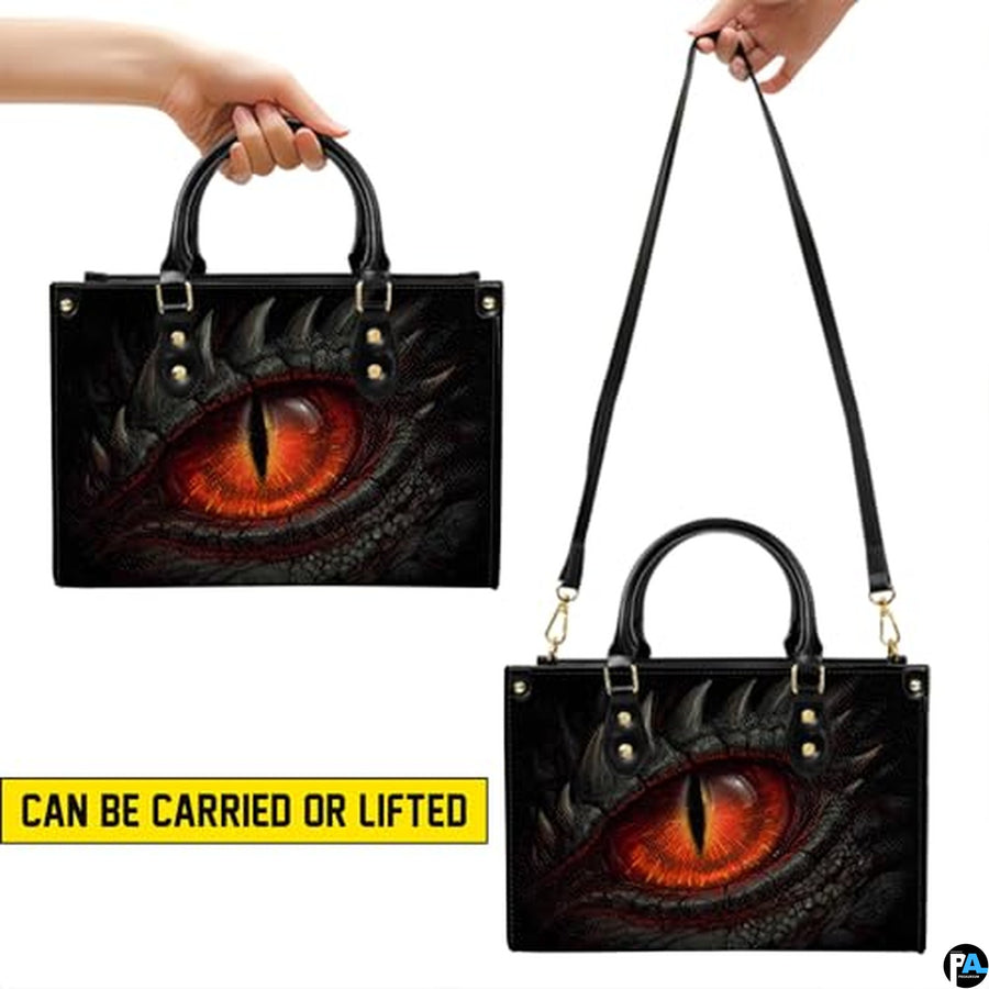 Personalized Fiery Dragon Eye Goth Handbag for Fantasy Enthusiasts
