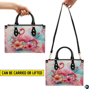 Interior view of the handbag displaying lining and spacious central compartment.