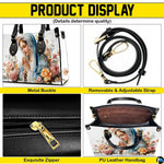 Feature overview highlighting structure, zipper closure, and removable strap.