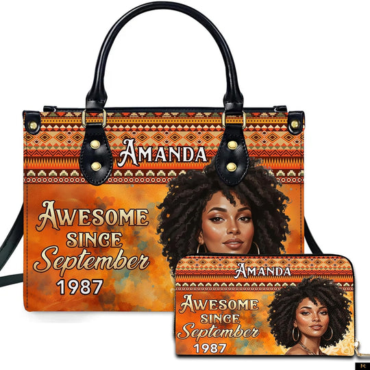 PREAUREUM "{split_values}" Personalized {collection_title} Leather Handbag