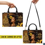 Visual demonstration displaying dual carrying positions of the faith sunflower illustration.