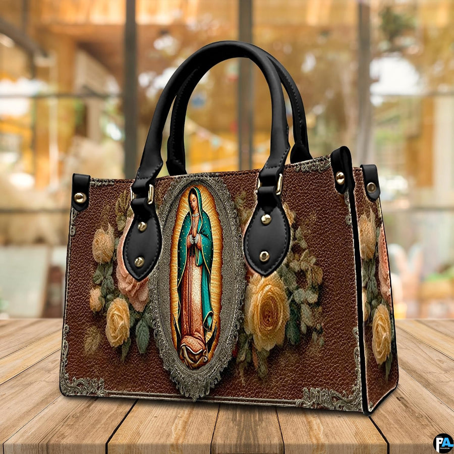 Complete matching handbag and wallet set in Our Lady of Guadalupe arrangement