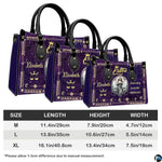 Proportional scaling graphic outlining dimensions for Celestial Scales Satchel Handbag.