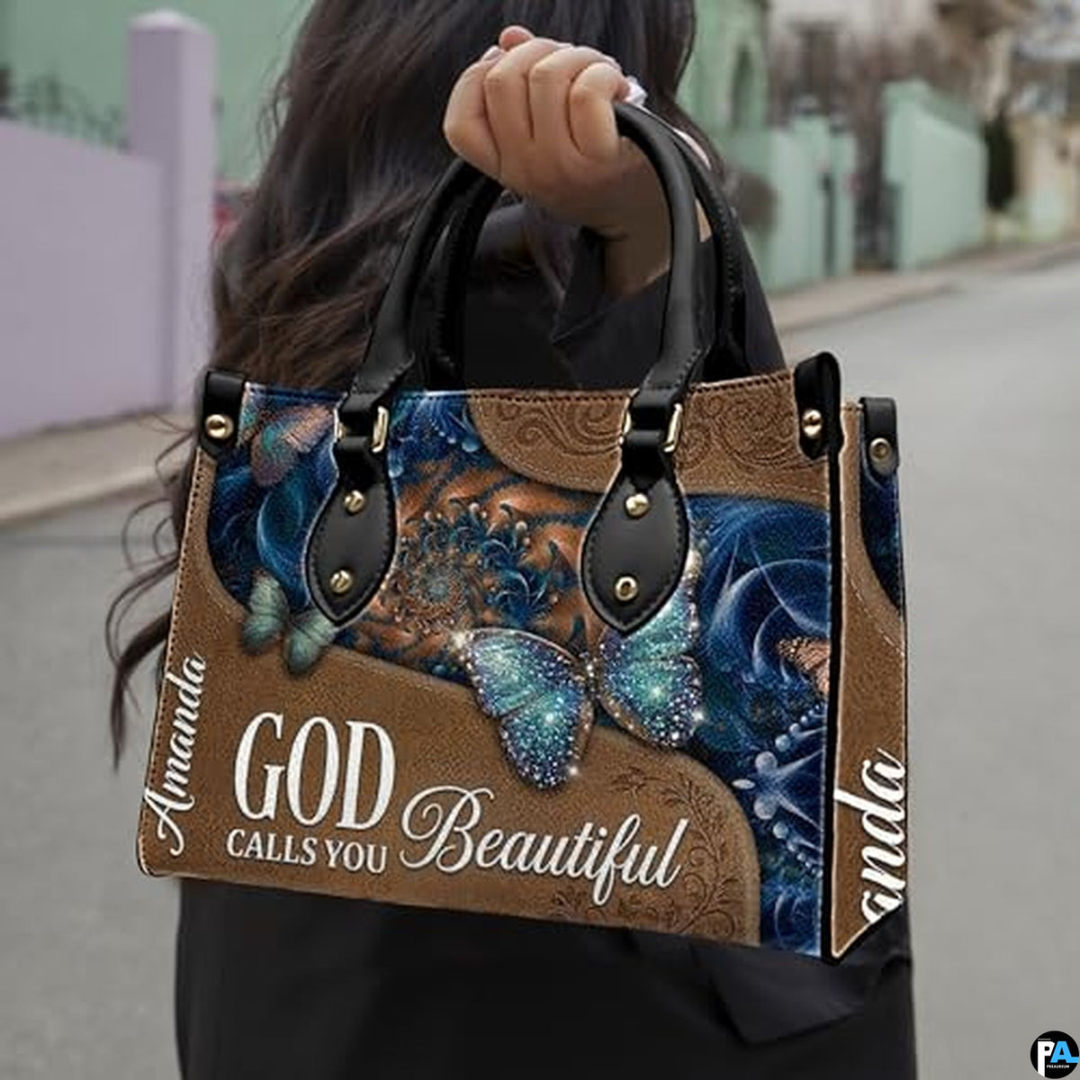 Personalized Christian Leather Handbag – Custom Purse Faith Gift for Mom, Grandma, Women Birthday or Christmas