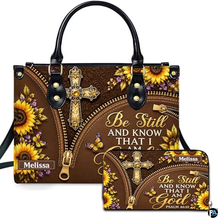 Personalized Christian Leather Handbag, Jesus Christian Tote Bag, Bible Purse, Religious Bags Gift for Mom, Women
