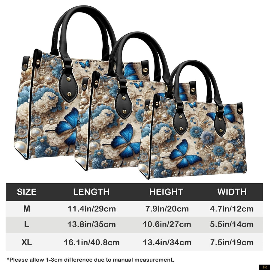 PREAUREUM "{split_values}" Personalized {collection_title} Leather Handbag