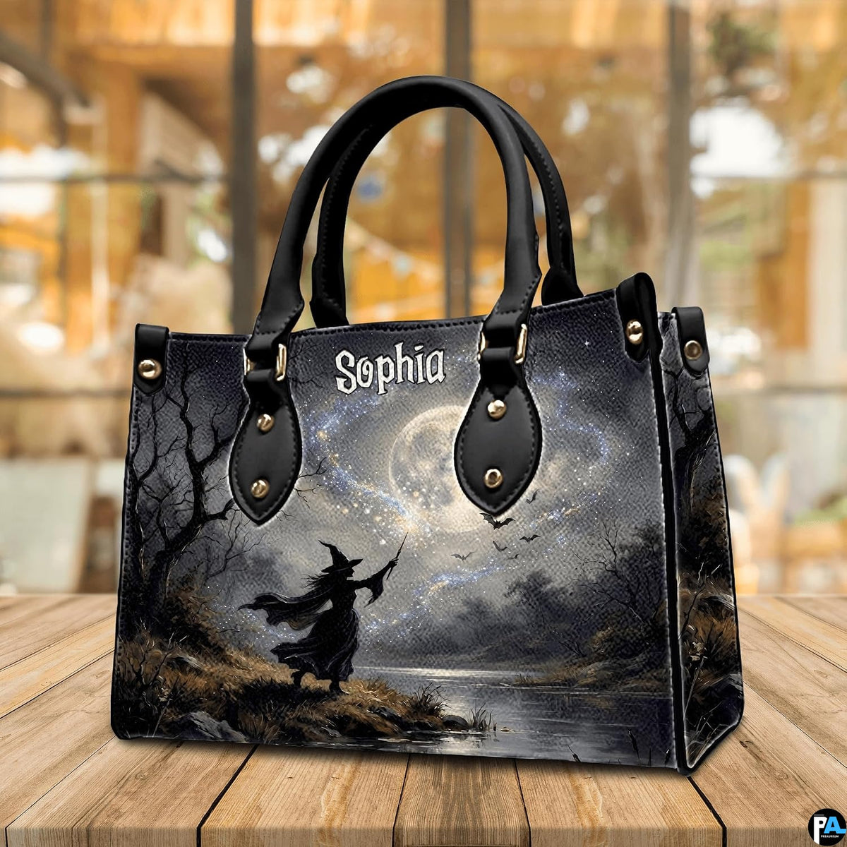 Alternate angle presentation displaying the complete witch casting spell art accessory pairing.