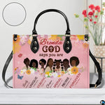 Personalized Leather Handbag for Black Women, Custom African Purse Bag Set, Birthday Meaningful Gifts for Mom, Friend