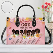 Personalized Leather Handbag for Black Women, Custom African Purse Bag Set, Birthday Meaningful Gifts for Mom, Friend