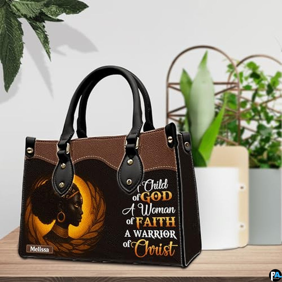 Personalized Leather Handbag for Black Women, Custom African Purse Bag Set, Birthday Meaningful Gifts for Mom, Friend