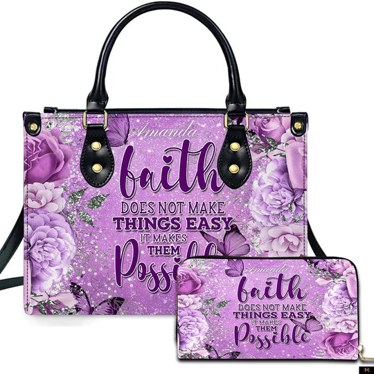 PREAUREUM "{split_values}" Personalized {collection_title} Leather Handbag