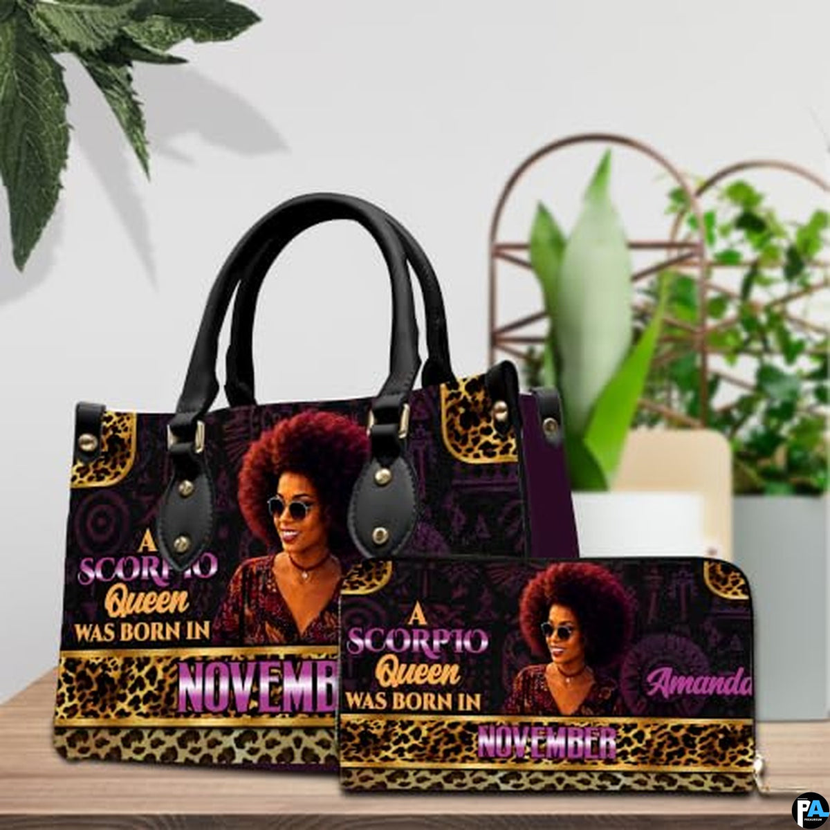 Personalized African American Leather Bag, African Purse, Gifts for Black Girl Women, Black History Handbags